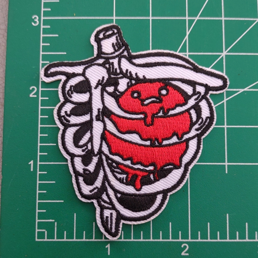 2/$10 Skeleton Ribcage Patch with Red Heart